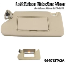 Left Driver Side Beige Sun Visor w/ Light Fits  2013-2018 Nissan Altima