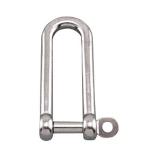 STAINLESS STEEL 316 LONG D SHACKLE 3/8" W/ CAPTIVE PIN (S0138-CP10)