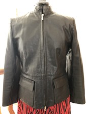 Amanda Wakeley Elements Designer Black Leather Vintage Jacket