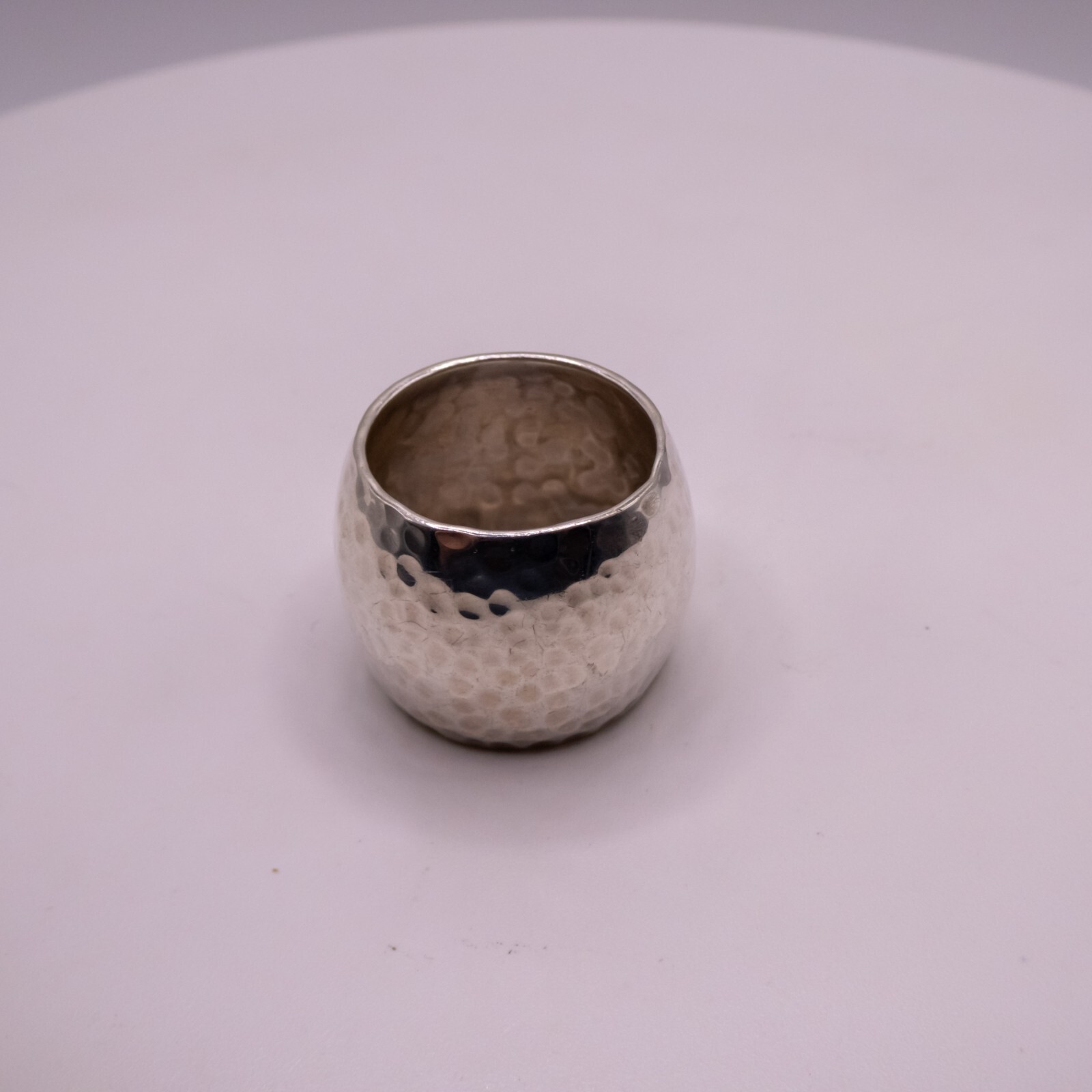 Sterling Silver 925 Solid Hammered Wide Cigar Ban… - image 4