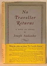 Joseph Auslander / No Traveller Returns 1st Edition 1935 #262134