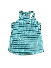Tek Gear Womens Workout Active Tank Top Green Blue Size M Medium EUC Stripe