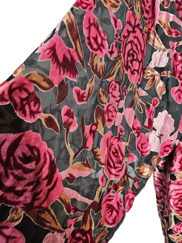 POL Burnout Velvet Floral Semi Sheer Kimono Duster Women Size S/M - Picture 8 of 9