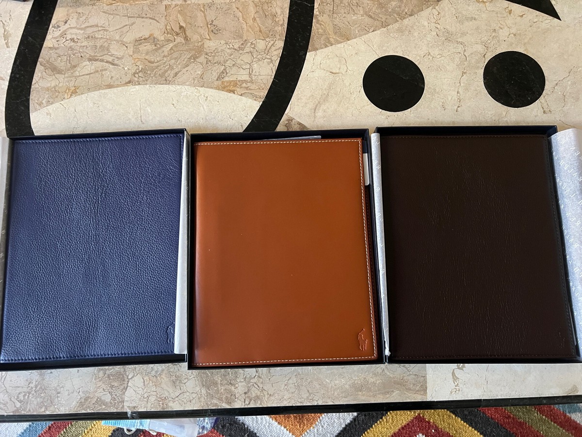 【希少！！】Ralph Lauren iPadケース　本革製 3 Polo Ralph Lauren Leather Tablet Case Brown Blue For Original
