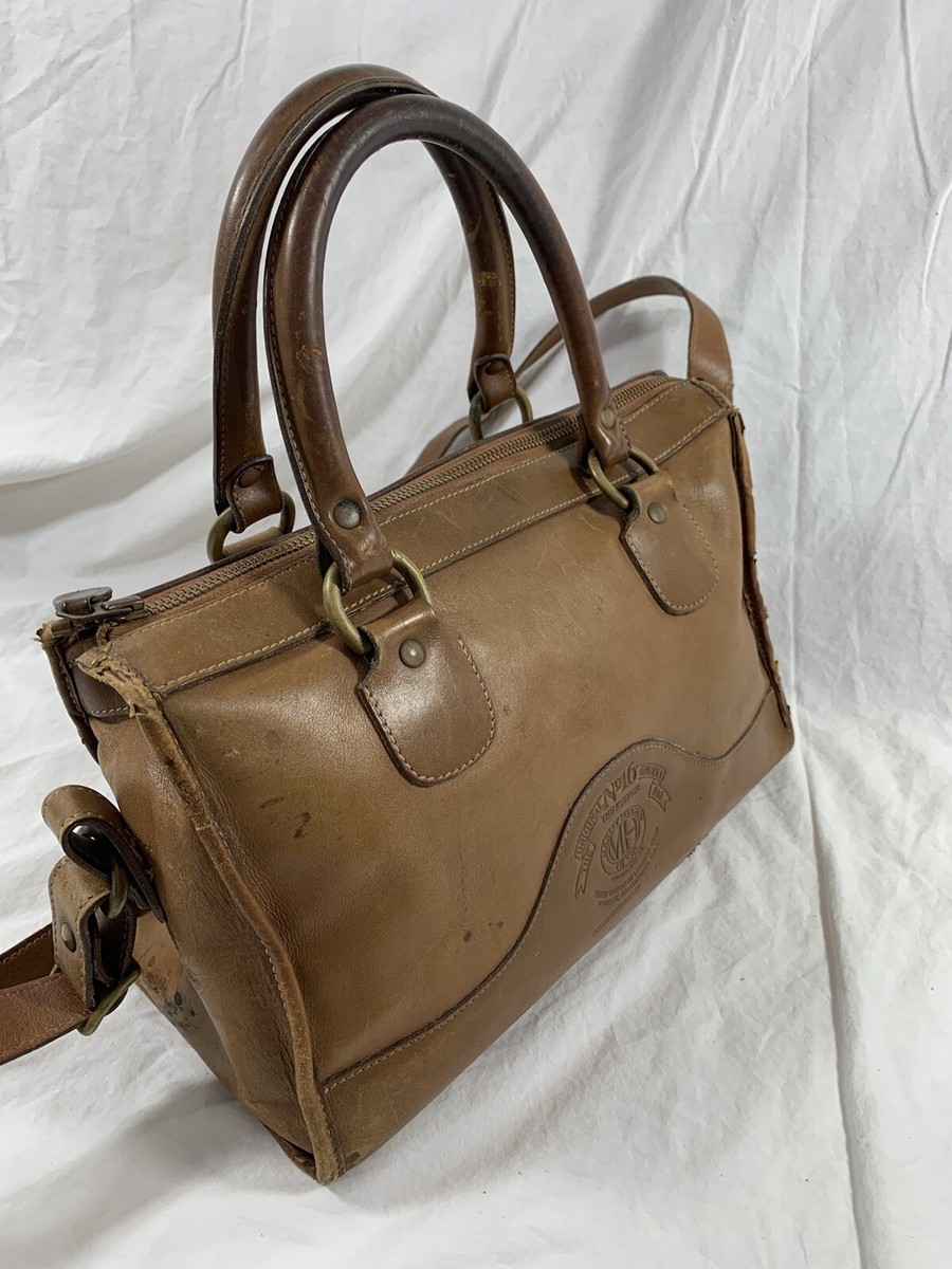 Vintage genuine Ghurka No 16 The Keeper tan leather satchel bag