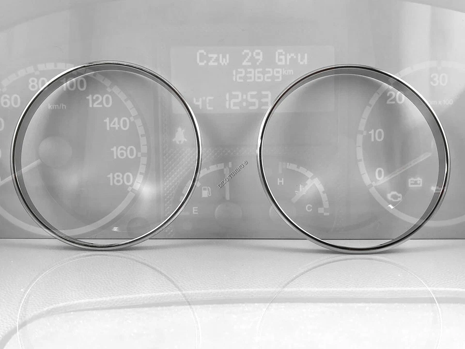 Fits Fiat Ducato 2006- Polished aluminum rings for the instrument cluster 2pcs - Image 2 of 4