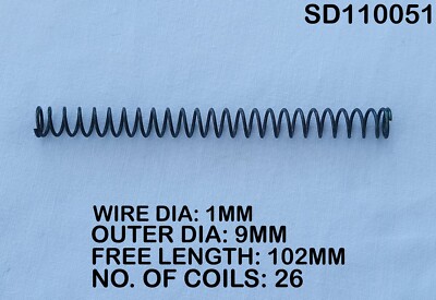 1 mm Drahtdurchmesser x 9,2 mm Außendurchmesser x 102 mm lang Druckfeder 1 Stück