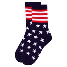 Women's American Flag and Stars Stripes Novelty Socks size 9