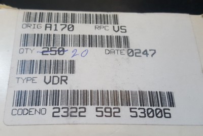 SET BESTEHEND AUS 20 BC-KOMPONENTEN 232259253006 A170 VS VDR-VARISTOREN (U1.7B3)