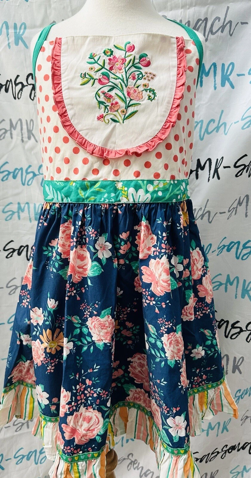 Girls Wildflowers clothing Daydream Believer Blue Floral Twirl Dress size 10 NWT