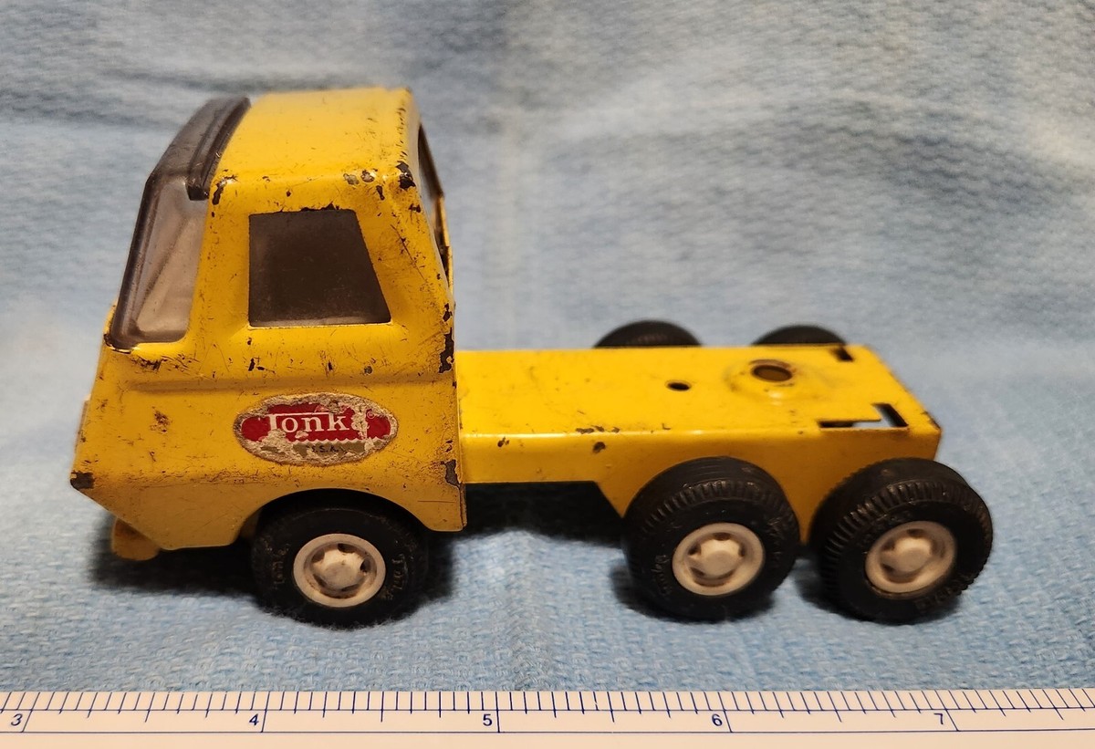 Vintage Tonka Truck and Flat-bed Trailer Set - All Original