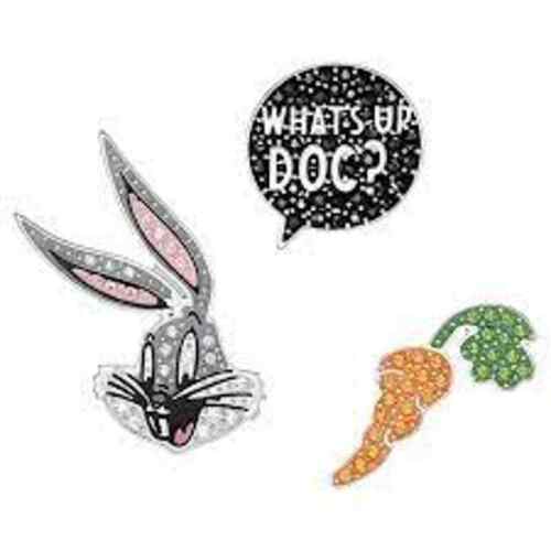 Swarovski LOONEY TUNES BUGS BUNNY TIE PIN SET, Rhodium Plated - Picture 1 of 7