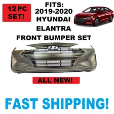 FITS 2019 2020 HYUNDAI ELANTRA FRONT BUMPER SET WITH LAMPS & GRILL