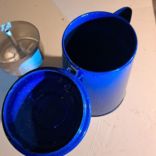 Granite Ware Percolator Coffee Pot Hinged Lid Speckled Blue Enamel 8.75" H Camp - Picture 13 of 19