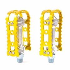 MKS BM-7 Alloy Anodized MTB BMX Old School City Flat Bike Pedal - Gold s