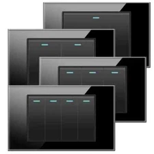 Wall Switch US Mexico Glass Panel 118 Jack Three Position Outlet Home Office Use