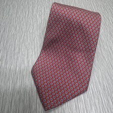 Polo Ralph Lauren Men  s Red Geometric Pattern Silk Tie Made in Italy Classic
