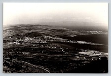 Trogir Croatia Panoramic Aerial View Coastal Town Harbor RPPC Postcard c1950s