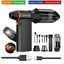 2-in-1 Magnetic Compressed Air Duster, Electric Air Duster 300000RPM Vacuum C...