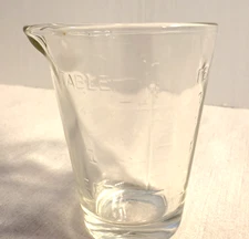 Vintage Glasco Apothecary Measuring Glass Cup with Embossed Graduations & spout