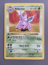 Nidorino 037/102 Base Set (Shadowless) 1st Edition Pokémon Card
