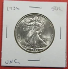 1936 50c U.S. Walking Liberty half dollar. Unc. Gorgeous! 90% Silver. (126040)