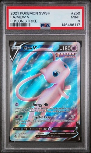 Mew V Pokemon Sword & Shield Fusion Strike 250 NM PSA 9