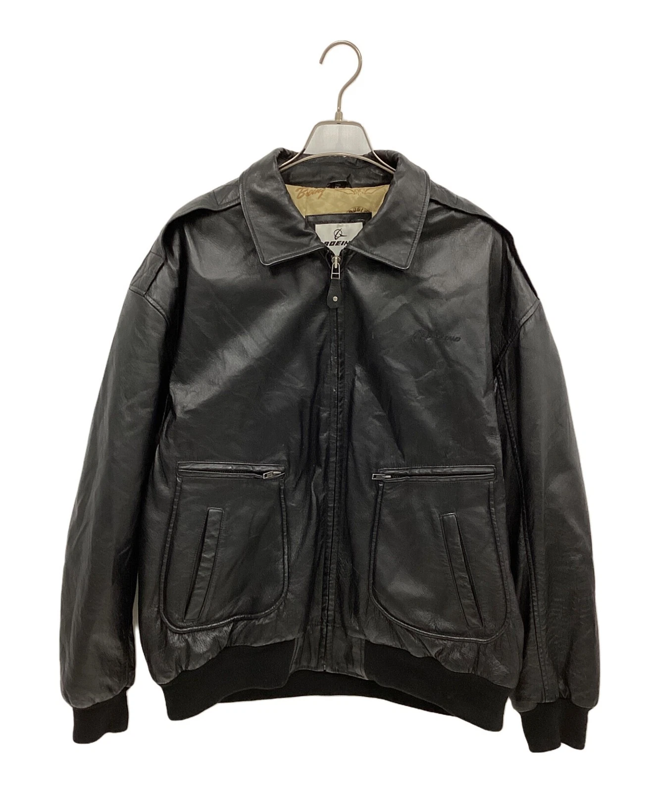 Boeing Leather Jacket Men's Size 2XL Black image 1