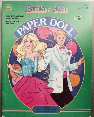 Vintage Whitman/Mattel BARBIE & KEN paper dolls 1984 uncut/unused