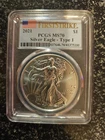 2021 Silver Eagle, First Strike, 1 ounce, $1, PCGS MS70