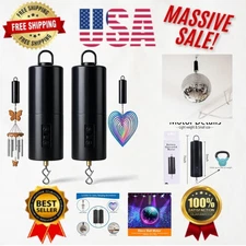 2-Pack Rechargeable Wind Spinner Motor - Battery Operated Yard Decor Solution