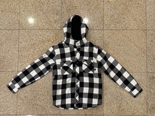 Men  s Sherpa Lined Hooded Flannel Jacket Plaid Checkered Warm Winter Coat  M