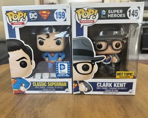 Funko Pop! DC Universe: Super Man #159 (Legion) & Clark Kent #145 (Hot Topic)
