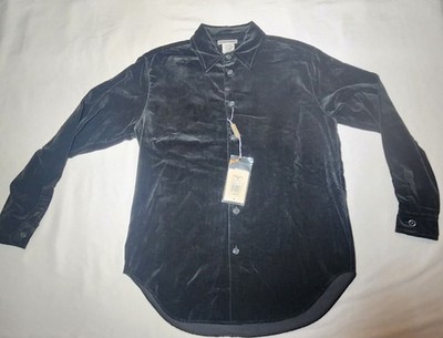 NWT Emporio Armani Men's Button Down Shirt Jacket SIZE 52 Dark GRAY 100% Cotton