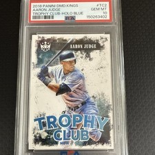 2018 Panini Diamond Kings Aaron Judge Trophy Club Holo Blue /25 PSA 10 Pop 1