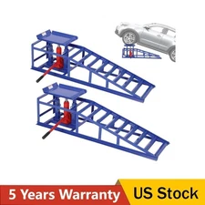 2 Pack Hydraulic Car Ramps 5T 11000lbs Low Profile Car Lift Service Ramps Truck