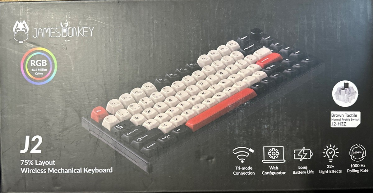 JamesDonkey J2 75% Wireless Mechanical Gaming Keyboard Brown