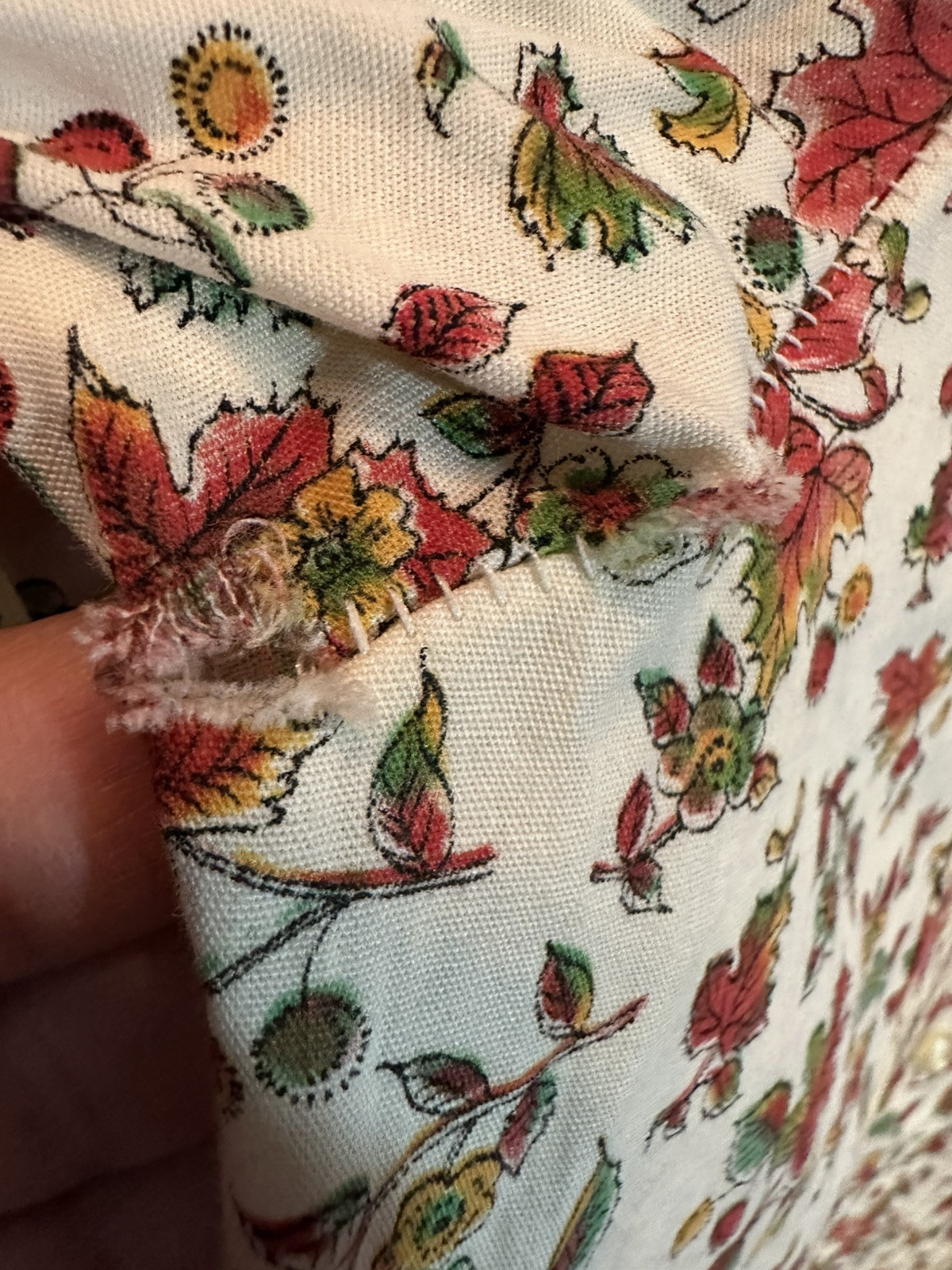 Vtg 1970s Blouse Carol Brent Maple Leaf Print Tuxedo Pleated Top Montgomery Ward