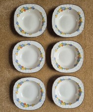 Alfred Meakin Set of 6 Vintage Dessert Bowls with Scalloped Gilded Rim MEA 105