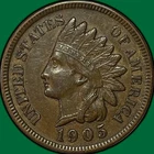 1905 Indian Head Cent Almost Uncirculated AU Coin #33972
