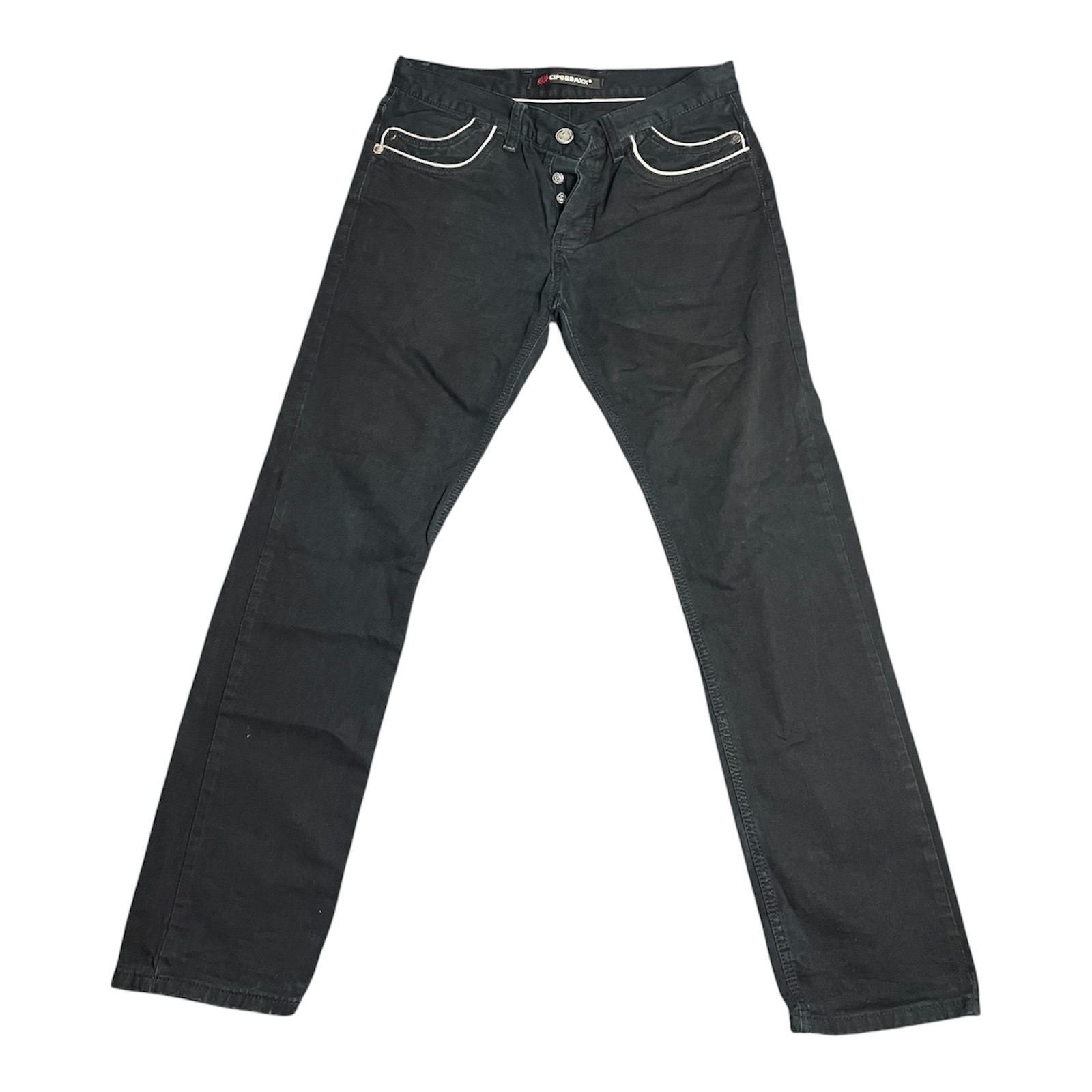 Cipo & Baxx Jeans Schwarz Y2K W34 L34 eher Slim Fit Schrittlänge 83,5cm