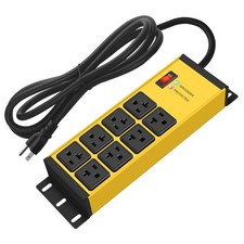 Magnetic Heavy Duty Power Strip Surge Protector 20Amp, 12 Gauge High Amp Exte...