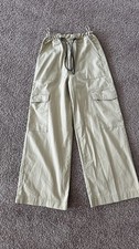 Wide Leg Utility Cargo Pants   Light Khaki