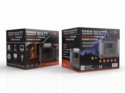 GoOn Portable Power Generator 1200W Lithium-Ion LED Lamp 6 AC USB DC Outlets