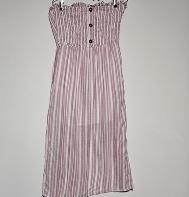 Sienna Sky Large Striped Maxi Linen Blend Dress 60s Coastal Boho  Cottagecore | eBay