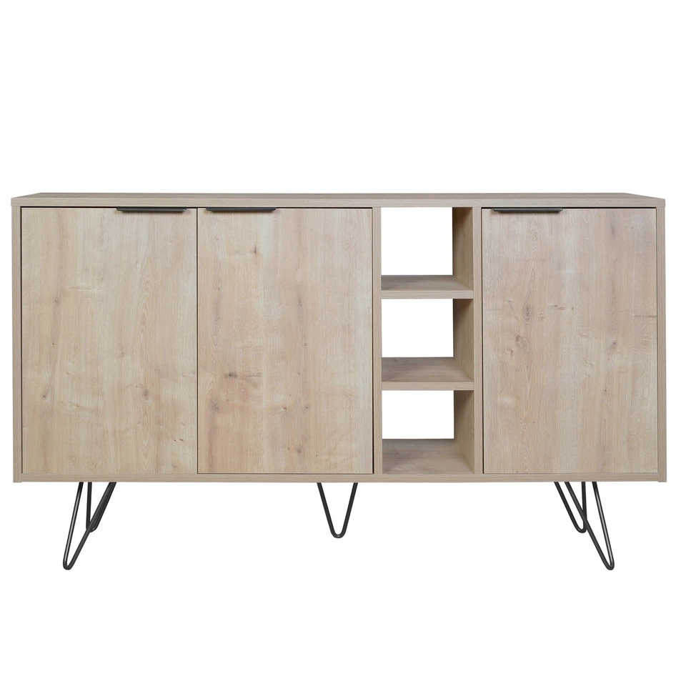 Aparador de nicho armario de almacenamiento buffet 37"H x 56"W - roble claro Foto 4 de 4