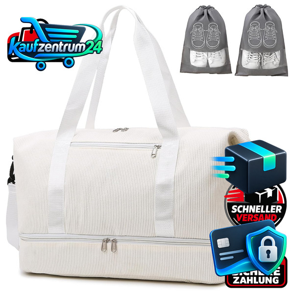 Sporttasche Damen 35L Weekender Duffle Bag Mit Schuhfach Und Nassfach FüR Reisen-image