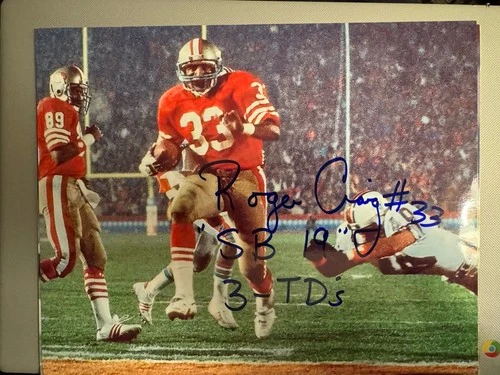 Roger Craig signed 8x10 photo Superbowl San Francisco 49ers autographed RB
