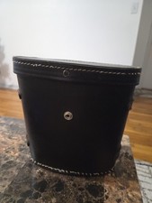 Elegant vintage Black Leather camera or binoculars bag or case