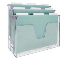 Acrimet 3-Tier Hanging File Folder Holder Organizer, Letter Clear Crystal
